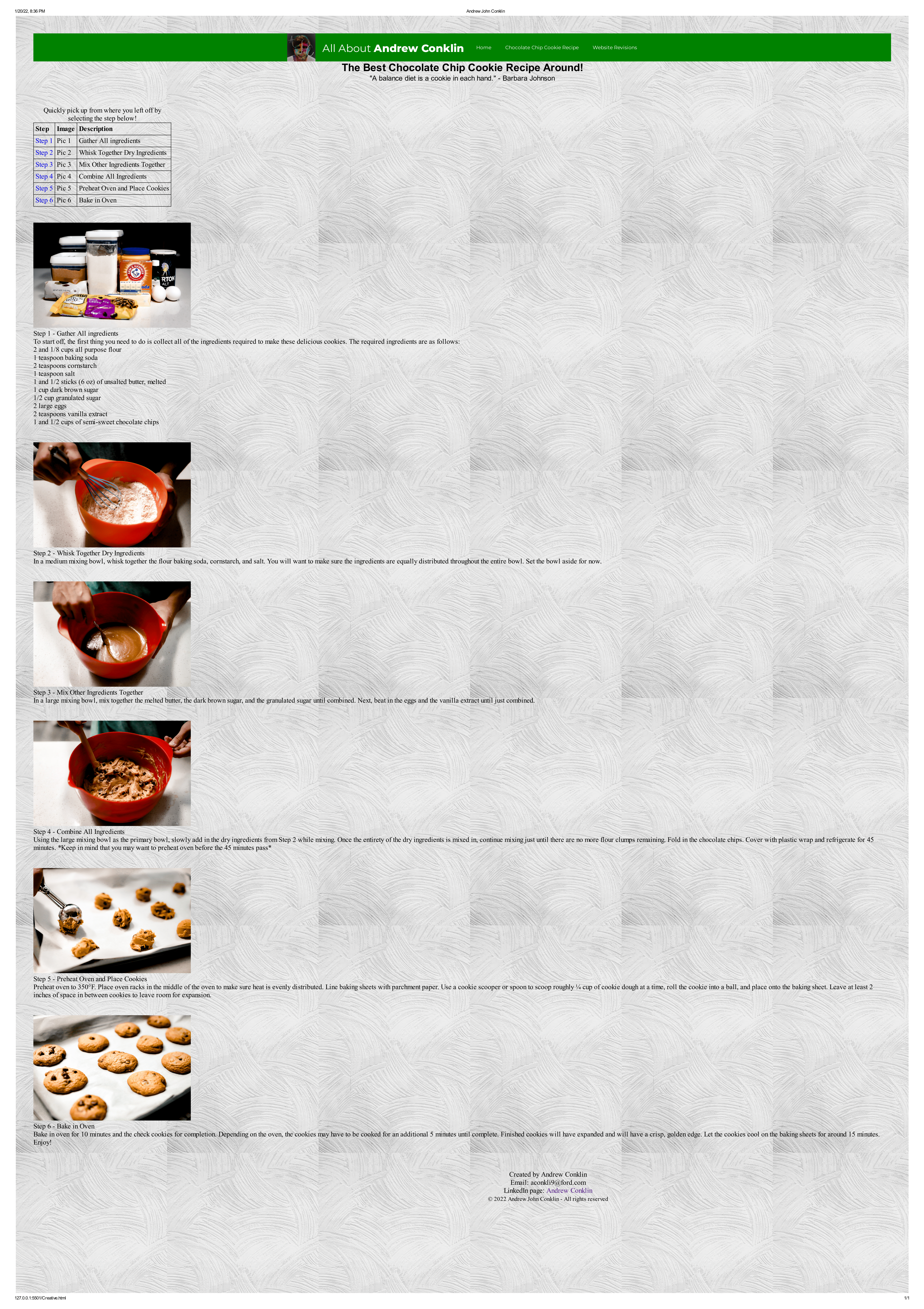 Cookie Page Before